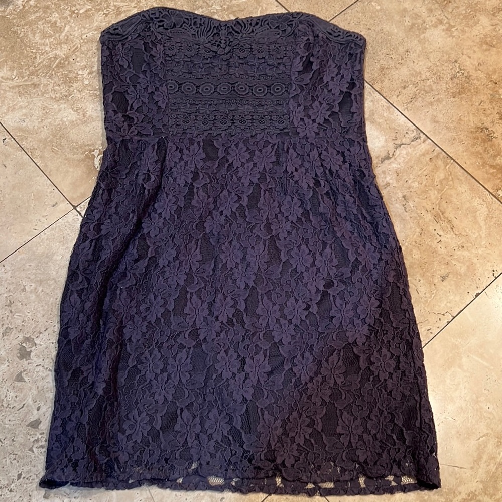 Strapless lace dress
